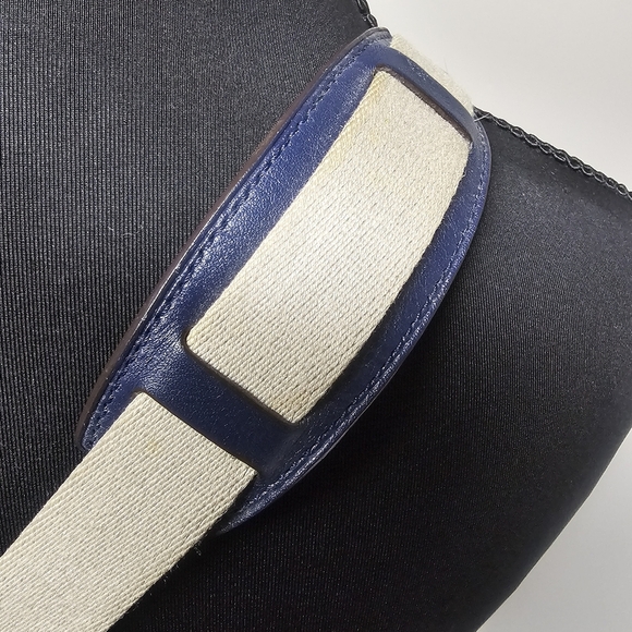 Navy Red Coach Signature Legacy Crossbody Vacation Purse Travel Resort Preppy - Picture 7 of 13